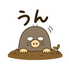 土から半分だけのもぐら