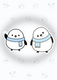 まんまるシマエナガの雪もよう